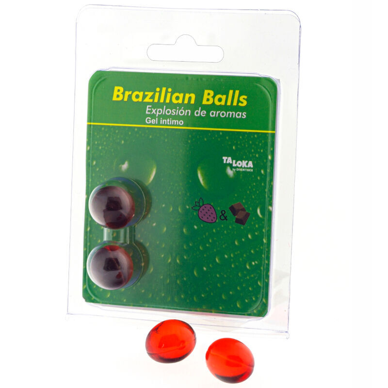 Mercadox TALOKA - 2 BOLAS BRASILEIRAS GEL ÍNTIMO DE MORANGO E CHOCOLATE