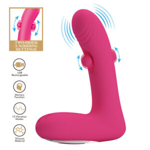 PRETTY LOVE – DUDEN VIBRADOR DE SILICONE RECARREGÁVEL COM 12 MODOS DE VIBRAÇÃO E 3 MODOS DE BALANÇO, ROSA.