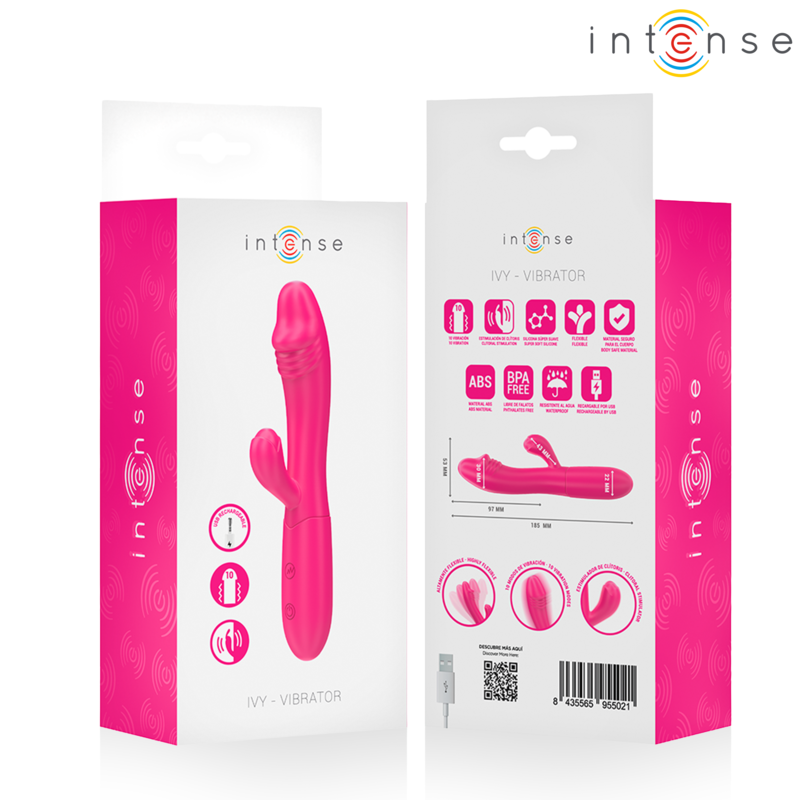 Mercadox INTENSE - IVY VIBRADOR FLEXÍVEL 10 VIBRAÇÕES COM LÍNGUA ESTIMULANTE ROSA