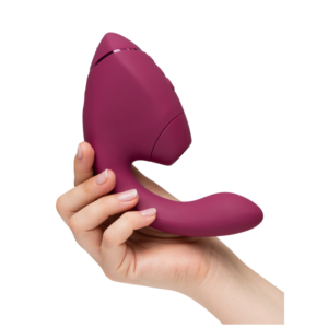 WOMANIZER – DUO NEXT ESTIMULADOR DUPLO DE CLITOR E PONTO G ROSA ESCURO