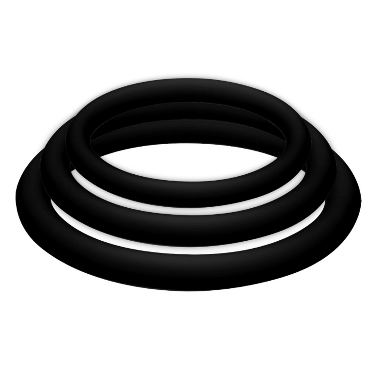 Mercadox JOYDIVISION POTENZDUO - PLUS CONJUNTO DE 3 ANÉIS PRETOS - S