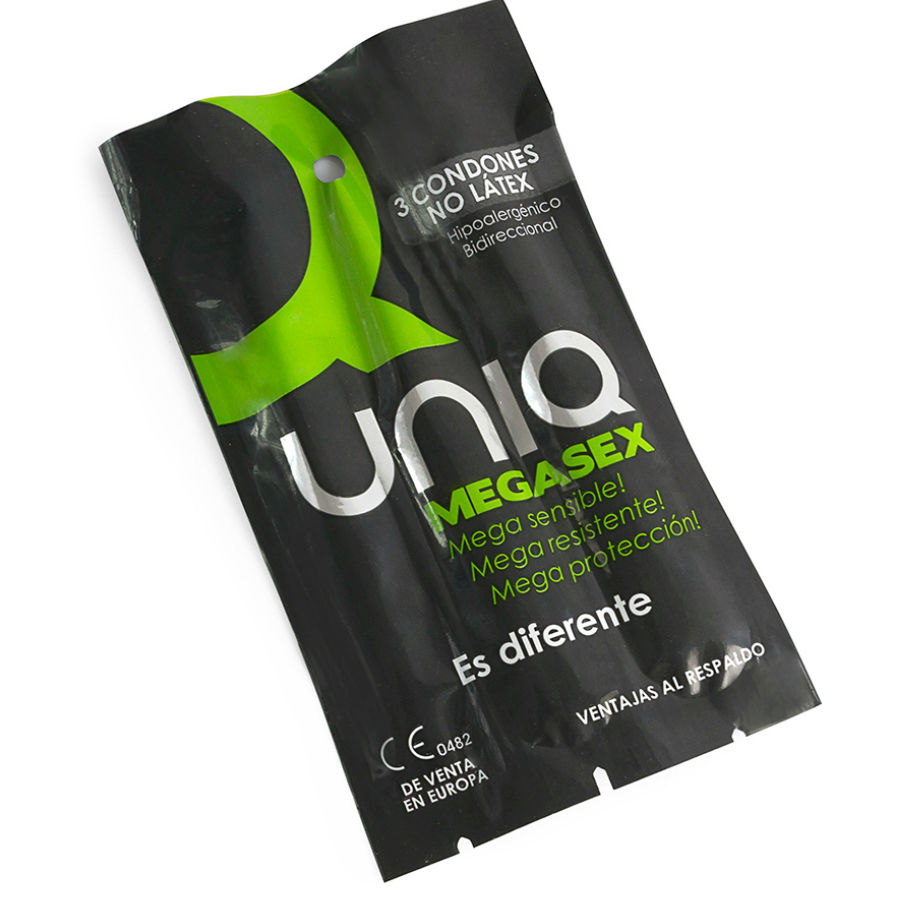 Mercadox UNIQ - MEGASEX LATEX FREE SENSITIVE CONDOMS 3 UNITS