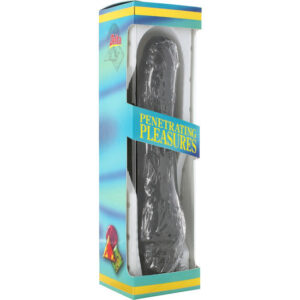 SEVEN CREATIONS – VIBRADOR VINIL P-SHAPE PÊNIS PRETO 20 CM