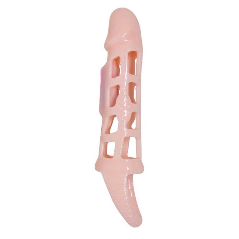 Mercadox BAILE - CAPA EXTENSORA DE PÊNIS COM VIBRAO E ALA NATURAL 13.5 CM