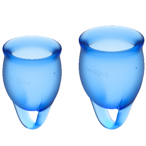 Mercadox SATISFYER - COPO MENSTRUAL FEEL CONFIDENT AZUL ESCURO 15 + 20 ML