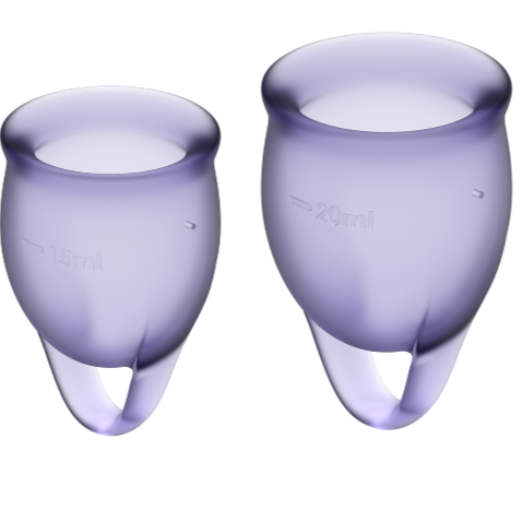 Mercadox SATISFYER - COPO MENSTRUAL FEEL CONFIDENT ROXO 15 + 20 ML