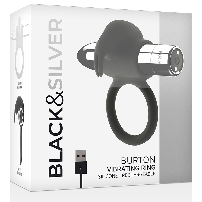 BLACK&SILVER - ANEL RECARREGÁVEL BURTON 10 MODOS DE VIBRAÇÃO - Image 3