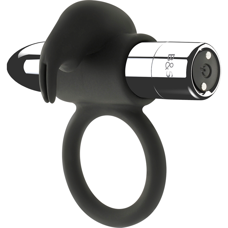 Mercadox BLACK&SILVER - ANEL RECARREGÁVEL BURTON 10 MODOS DE VIBRAÇÃO