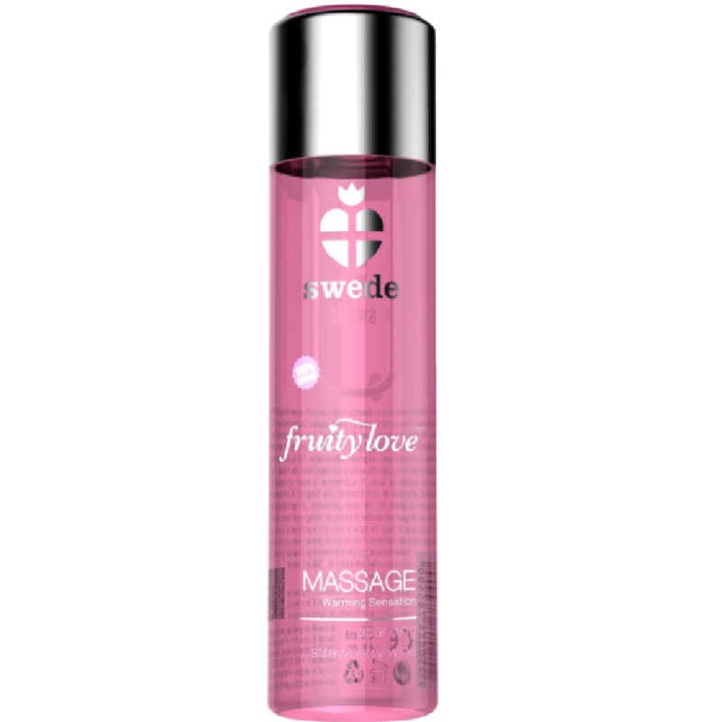 Mercadox SWEDE - FRUITY LOVE EFEITO AQUECENTE ÓLEO DE MASSAGEM ESPUMANTE MORANGO VINHO 120 ML