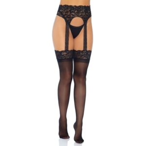 LEG AVENUE – MEIA OPACA GARTERBELT TAMANHO ÚNICO