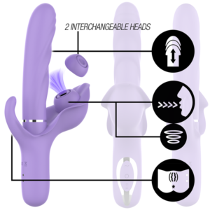 INTENSE – VIBRADOR DE SUCÇÃO MULTIFUNCIONAL BILLIE RECARREGÁVEL COM BOTÃO ROXO