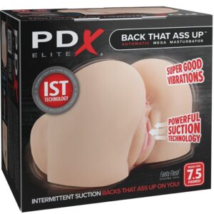 PDX ELITE – MASTURBADOR VIBRATÓRIO REALISTA DE VAGINA E ÂNUS BACK THAT ASS UP