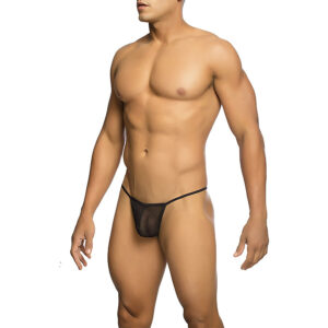 MOB – TANGA TRANSPARENTE EM FORMATO T PRETA TAMANHO L/XL