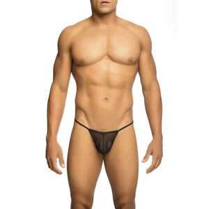 MOB – TANGA TRANSPARENTE EM FORMATO T PRETA TAMANHO L/XL