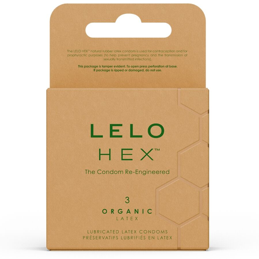 Mercadox LELO - CAIXA DE PRESERVATIVOS ORGÂNICOS HEX 3 UNIDADES
