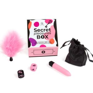 SECRET PLAY – CAIXA DE PRAZERES PARA CASAIS: DADOS + VIBRATÓRIO BALA + CANETA DE PENA