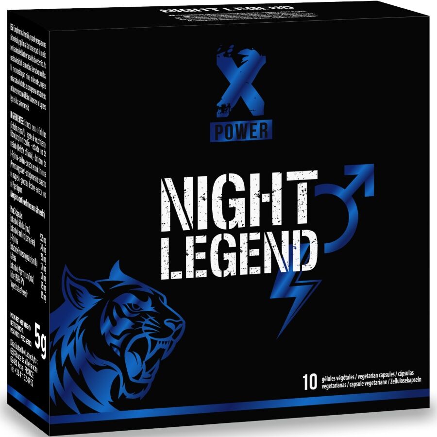 Mercadox XPOWER - NIGHT LEGEND - ESTIMULANTE DE AÇÃO RÁPIDA PARA EREÇÃO E DESEMPENHO - 10 CÁPSULAS