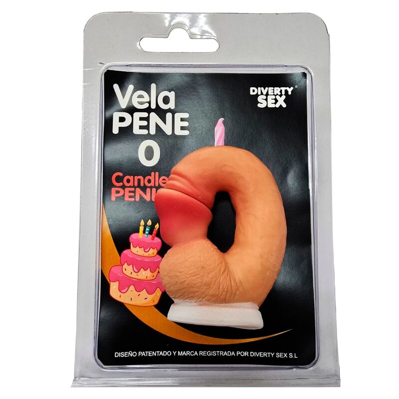 Mercadox DIABLO PICANTE - VELA EM FORMATO DE PÊNIS COM O NÚMERO 0 NA COR DA PELE