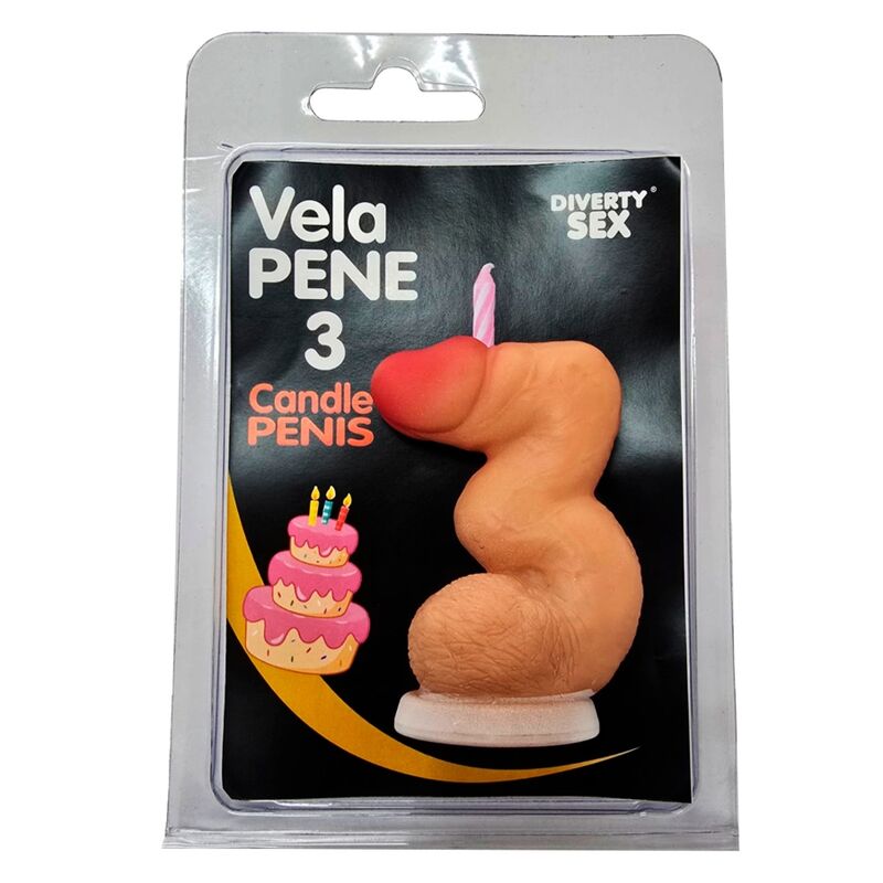 Mercadox DIABLO PICANTE - VELA EM FORMATO DE PÊNIS NÚMERO 3 NA COR DA PELE