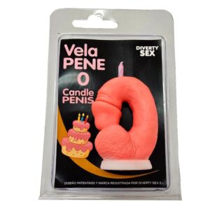 DIABLO PICANTE – VELA EM FORMATO DE PÊNIS COM O NÚMERO 0 NA COR ROSA