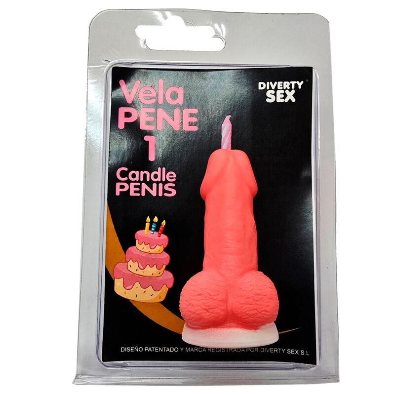 Mercadox DIABLO PICANTE - VELA EM FORMATO DE PÊNIS COM O NÚMERO 1 NA COR ROSA