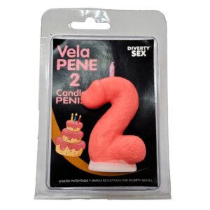 DIABLO PICANTE – VELA EM FORMATO DE PÊNIS NÚMERO 2 NA COR ROSA