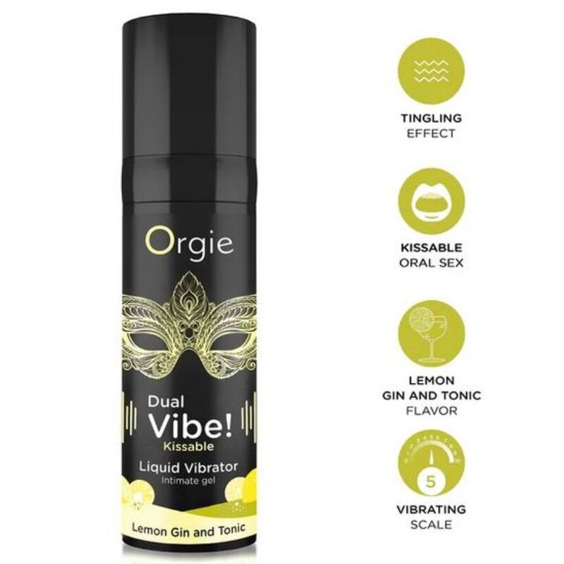 Mercadox ORGIE - DUAL VIBE! VIBRADOR LÍQUIDO BEIJÁVEL COM SABOR DE LIMÃO