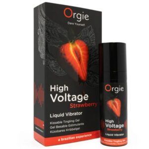 ORGIE – VIBRADOR LÍQUIDO DE MORANGO DE ALTA VOLTAGEM, EXTRA FORTE E BEIJÁVEL, 15 ML