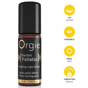 ORGIE – GLOSS LABIAL VIBRATÓRIO E FORMIGANTE PARA FELATIO ELÉTRICO 10 ML