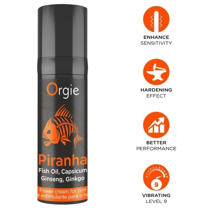 Mercadox ORGIE - CREME DE PODER PIRANHA PARA ELE 15 ML