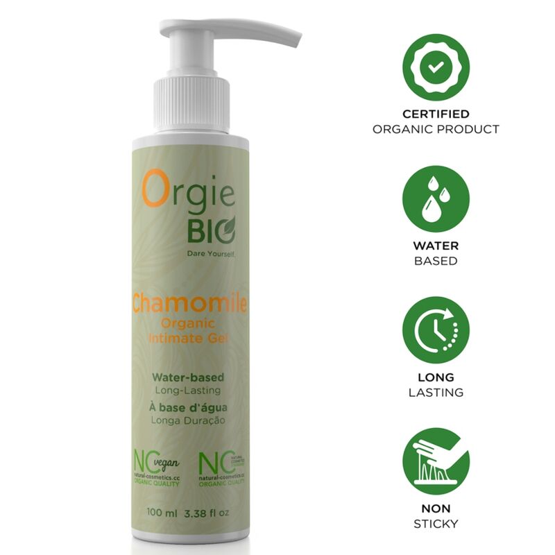 Mercadox ORGIE - GEL ÍNTIMO ORGÂNICO À BASE DE ÁGUA COM CAMOMILA BIO 100 ML
