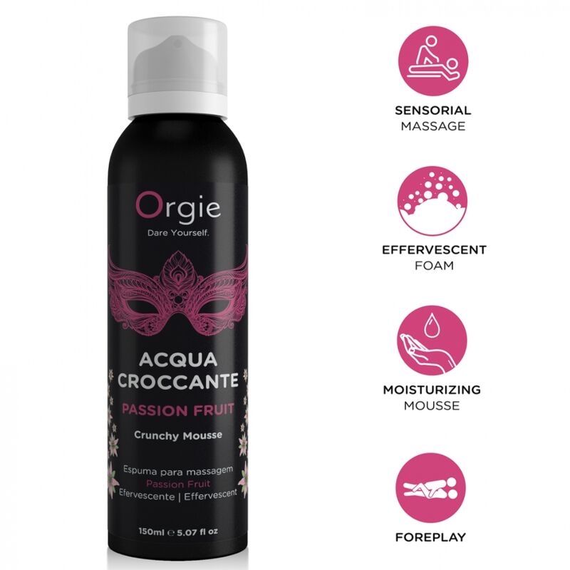 Mercadox ORGIE - ACQUA CROCCANTE MOUSSE DE MASSAGEM CROCANTE DE MARACUJÁ 150 ML