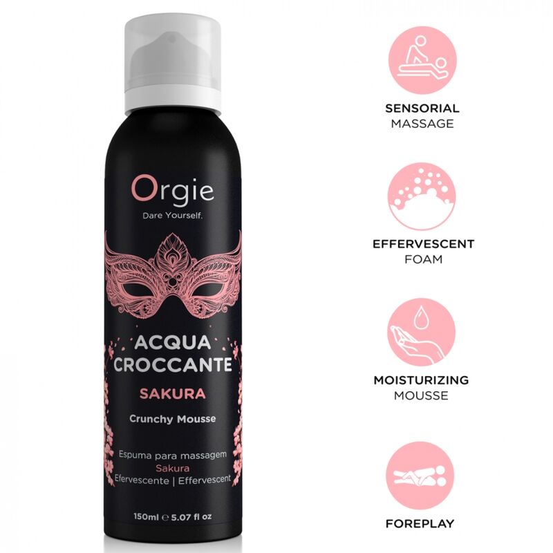 Mercadox ORGIE - ACQUA CROCCANTE SAKURA MOUSSE DE MASSAGEM CROCANTE 150 ML