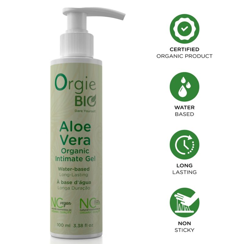 Mercadox ORGIE - GEL ÍNTIMO À BASE DE ÁGUA ORGÂNICO COM ALOE VERA BIO 100 ML