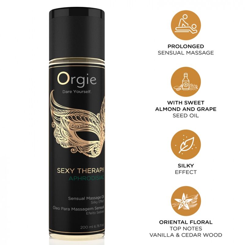 Mercadox ORGIE - ÓLEO DE MASSAGEM SENSUAL AFRODISÍACO PARA TERAPIA SEXUAL 200 ML