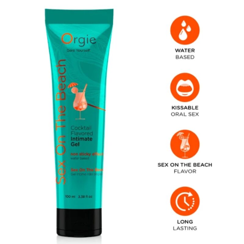 Mercadox ORGIE - LUBRIFICANTE EM TUBO COQUETEL SEXO NA PRAIA BEIJÁVEL GEL ÍNTIMO À BASE DE ÁGUA 100 ML