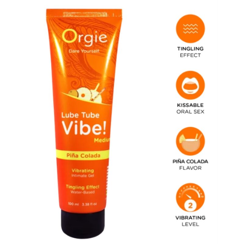 Mercadox ORGIE - VIBE DE TUBO LUBRIFICANTE! PIÑA COLADA GEL ÍNTIMO BEIJÁVEL FORMIGUEIRO MÉDIO 100 ML