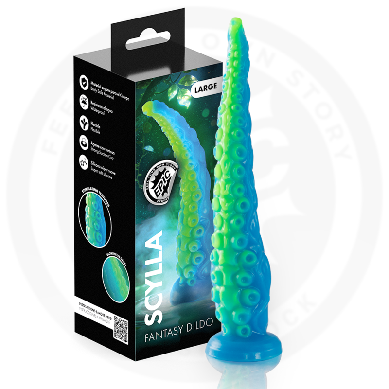 Mercadox EPIC - SCYLLA DILDO FLUORESCENTE COM TENTÁCULOS FINOS TAMANHO GRANDE