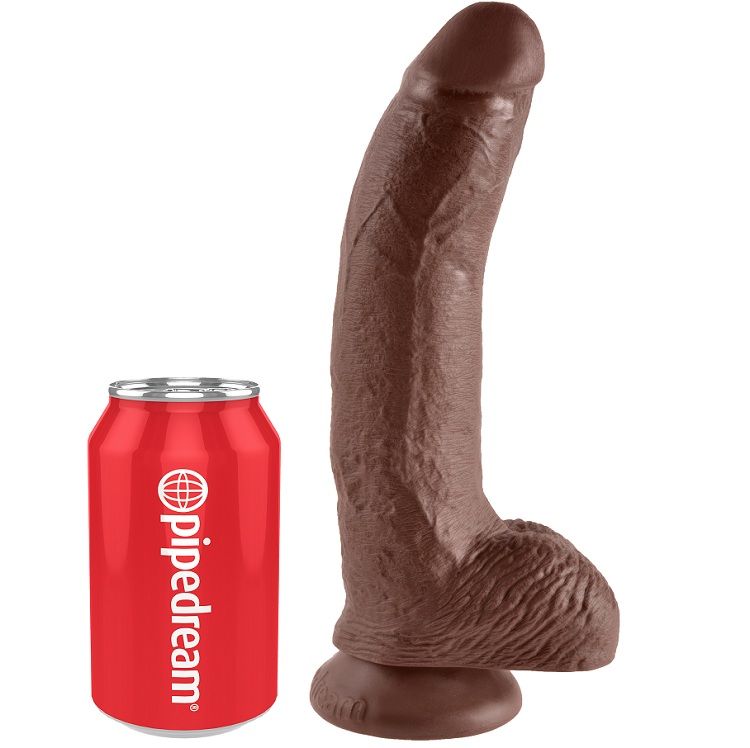 Mercadox KING COCK - 9 DILDO CASTANHO COM BOLAS 22.9 CM