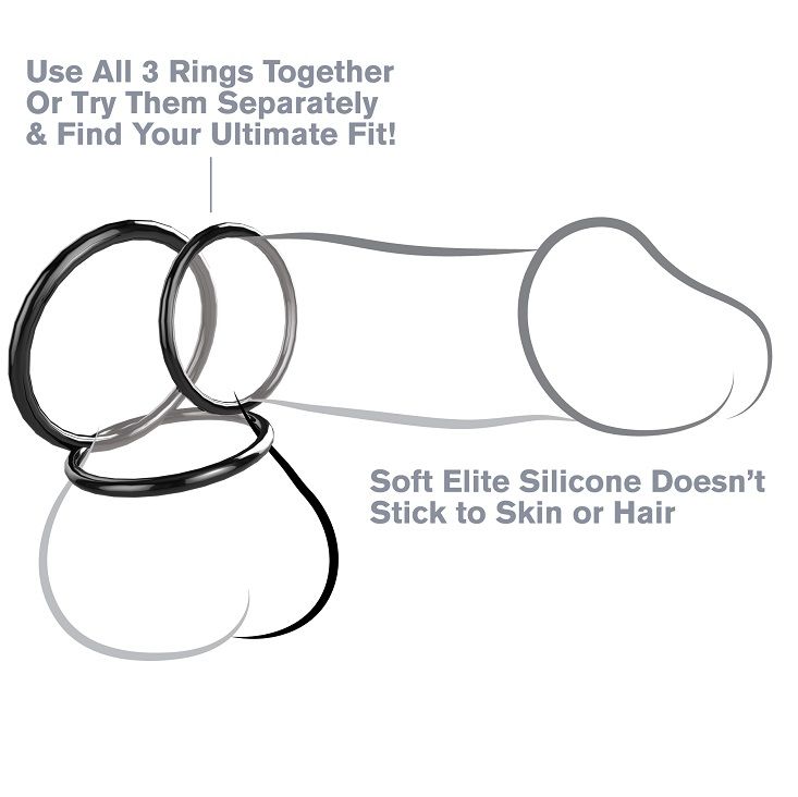 Mercadox FANTASY C-RINGZ - CONJUNTO DE ESTAMINA DE 3 ANEL DE SILICONE