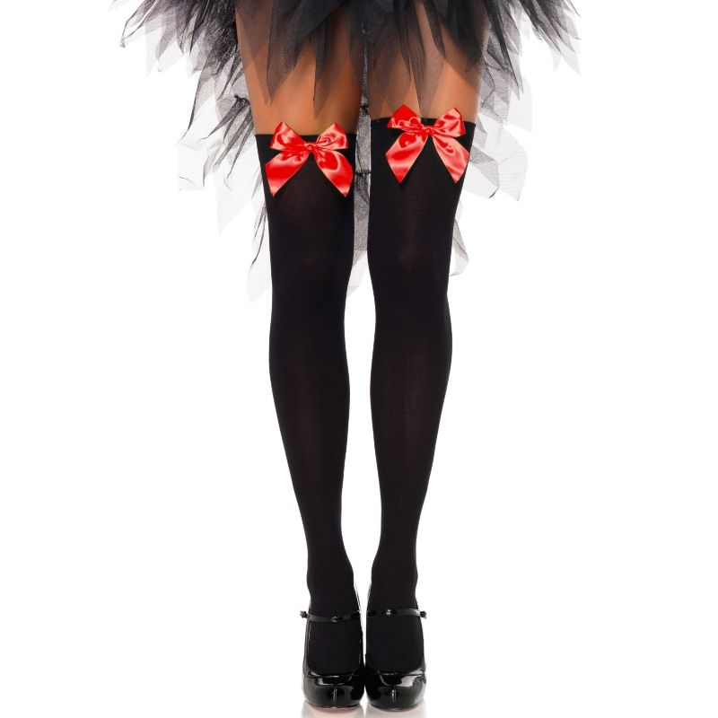 Mercadox LEG AVENUE - COXAS EM NYLON PRETO COM LAO VERMELHO TAMANHO ÚNICO